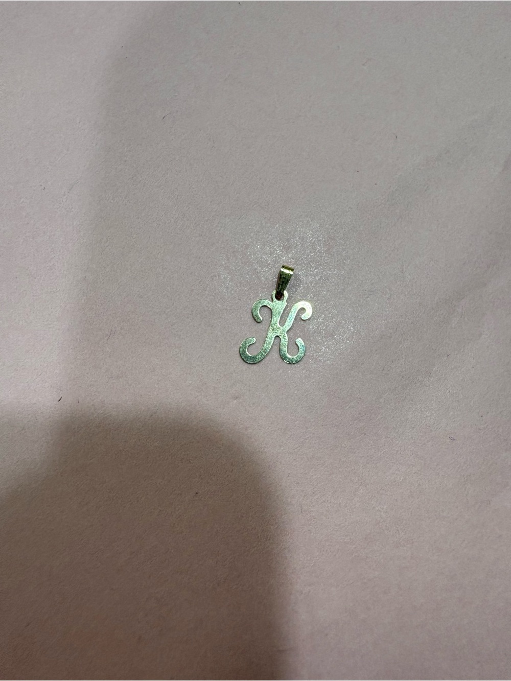 14k 'K' Initial Pendant Necklace Charm